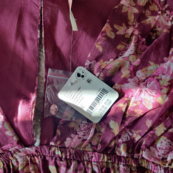 NWT Free People Keep You Mini Dress in Berry Combo Floral - Picture 7 of 9